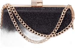 Women's Rhinestone Clutch Evening Bags Sparkly Glitter Formal Handbags Black