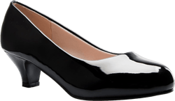 Women's Classic Closed Toe Kitten Heel Pumps | Dress, Work, Party Low Heeled 10 Black Patent*