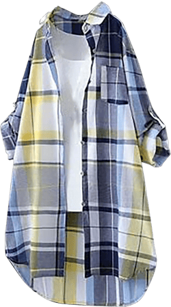 Plaid Shirts for Women 2024 Fall Long Sleeve Open Front Oversized Lightweight Shirts Loose Fit Comfy Flannel Shirt Ye2 #2 3X-Large