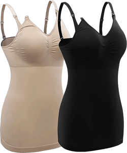 Taqqpue Womens Maternity Nursing Tank Tops Built in Bra for Breastfeeding with Adjustable Straps 2PCS Sleeveless Breastfeeding Shirts Camisole Pregnancy Postpartum Maternity Shirts Maternity Clothes