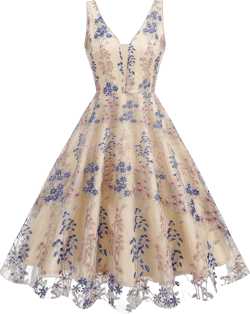 Summer Floral Embroidery Tulle Dress for Women Floral Embroidered Dress for Women Wedding Guest Formal Evening Party Gown