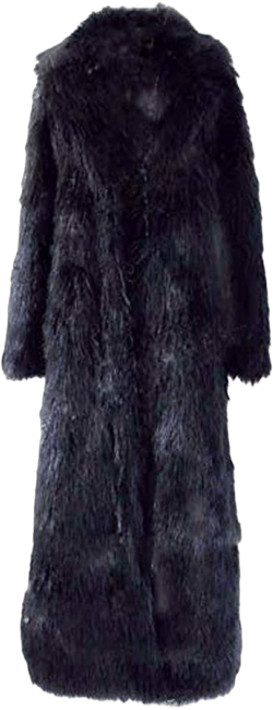 Women Warm Long Sleeve Parka Faux Fur Coat Lapel Full-Length Outwear Maxi Fluffy Faux Fur Overcoat X-Large Black