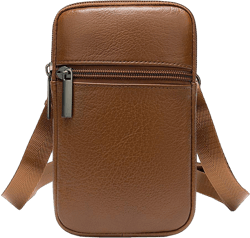 Mens Phone Waist Pouch Leather, Crossbody Bag Wallet Bag Travel Shoulder Pouch Brown
