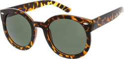 zeroUV - Round Retro Oversized Sunglasses for Women with Colored Mirror and Neutral Lens 53mm C04 | Tortoise / Green 53 Millimeters