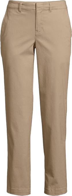 Lands' End Women's Petite Mid Rise Classic Straight Leg Chino Ankle Pants - 18 - Desert Tan