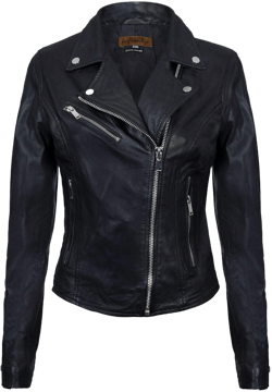 Ladies Leather Jacket Classic Biker Style Real Leather Womens Jacket X-Small Black