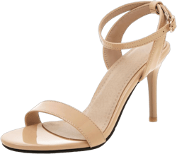 Women's Round Open Toe High Heels Ankle Strap Sandals Slingback Stiletto Heels Strappy Wedding Party Dress Shoes 7.5 Beige