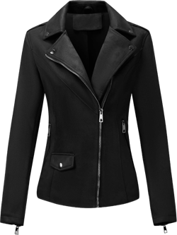 Bellivera Women Faux Leather Motorcycle Jacket Trendy Moto Biker Casual Fall Coat X-Large Black
