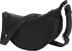 Crescent Crossbody Bag for Women Leather Trendy Shoulder Bag with Adjustable Strap for Everyday Casual Travel Black