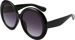 Karsaer Retro Oversized Round Sunglasses Women & Men, 70s 80s Fashion Trendy Big Shades K7155 Black/Black