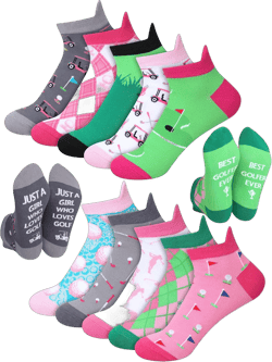 10 Pairs Novelty Golf Socks for Women Summer Athletic Ankle Low Cut Golf No Show Socks for Female Golfers Birthday Holiday Gifts