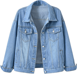 Women Denim Jackets Oversized Distressed Spring Fall Lapel Long Sleeve Lightweight Button Jean Coat Plus Size Shackets Large A2_light Blue