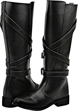 Men's Man Gardena Fashion Stylish Motorcycle Riding Leather Tall Knee High Boots Black PLUS CALF 8.5