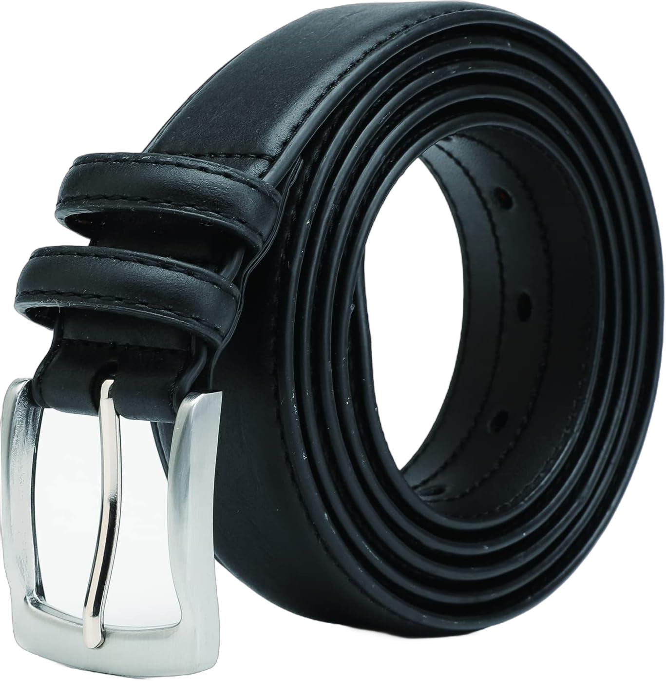 Men's Belt Big & Tall 56"-80" Genuine Leather Belt Reinforced Strap Casual Work Jean Extra Long Belts Waist Size 48"-49"= Belt Length 56" Black-39