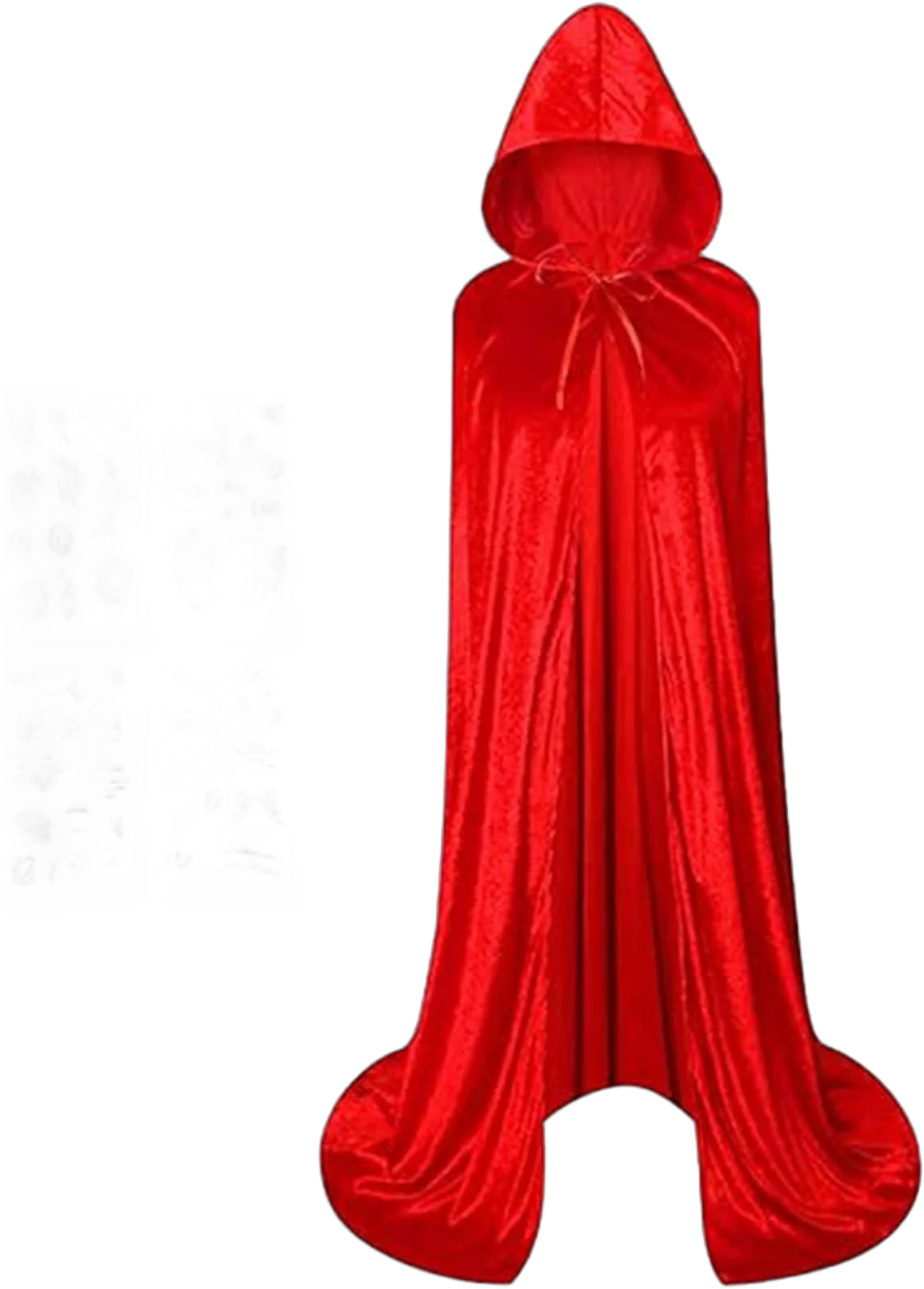 weswose Unisex Adults Hooded Cloak Cape, Red Velvet Cloak Witch Capes Robe for Women Men Halloween Costumes Christmas Cosplay Vampire Wizard(1.5Meters/59Inch)