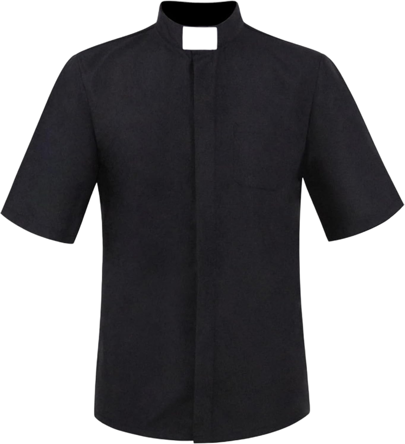 Mens Womens Clergy Shirt Priest Clerical Shirts Short Sleeves with Free Slip-in Tab Collar X-Large Black