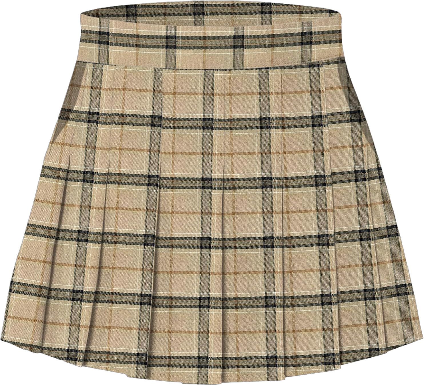 Cromoncent Girls Womens Pleated Mini Skirt Short High Waist School Uniform, 2Years - 4XL Medium Brown Plaid