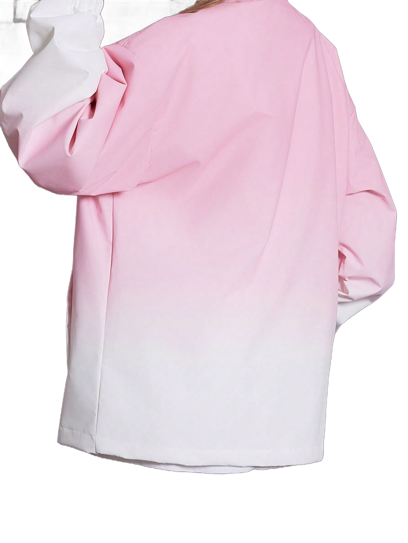 1pc Women's Casual Jacket, Spring & Autumn, Stand Collar Wind-Resistant Gradient Color Trendy Branded Retro Fashion Outerwear