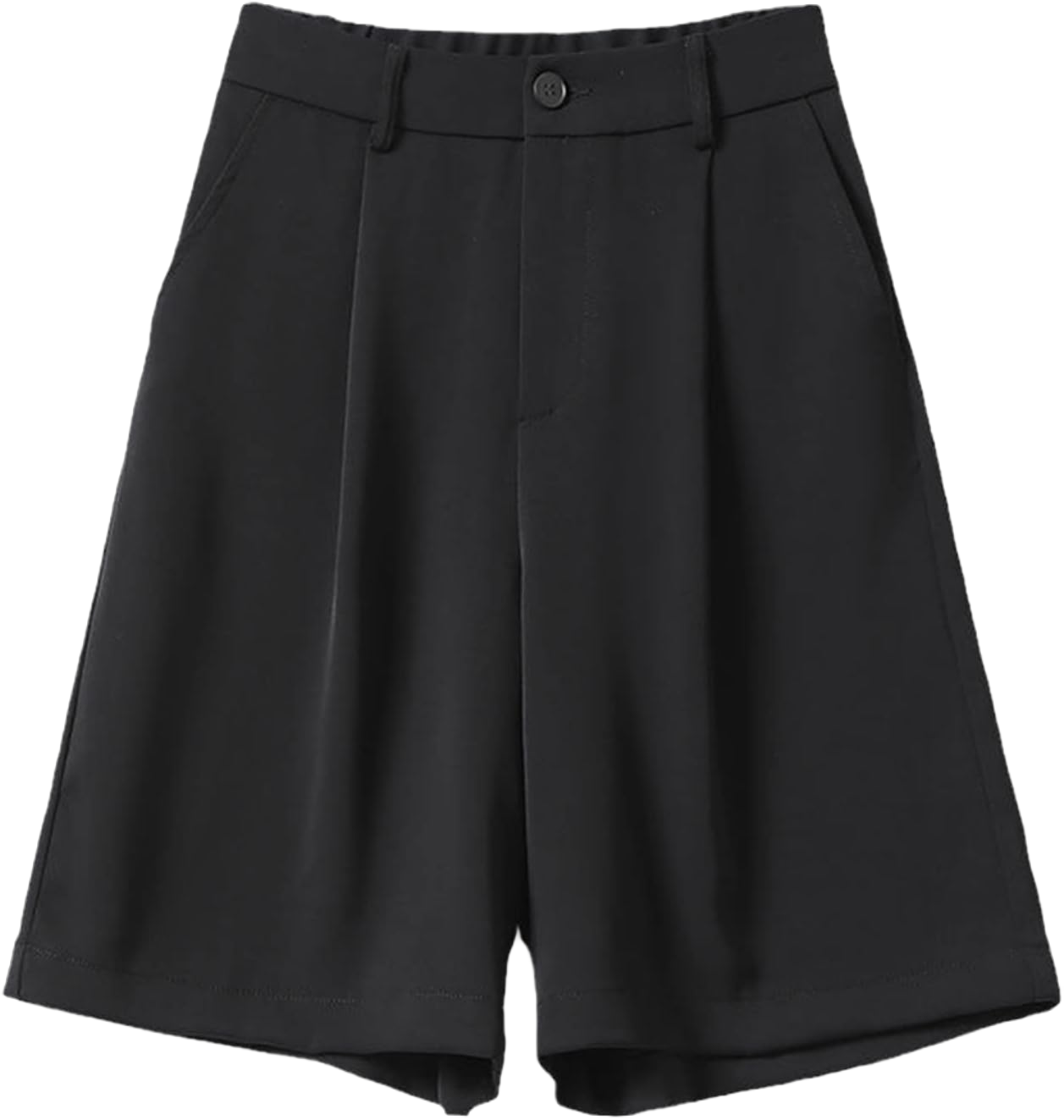Jegsnoe Women Suit Shorts Spring Summer Elastic High Waist Casual Five-Point Shorts 3X-Large Black