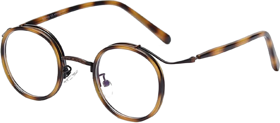 Unisex Retro Round Frame Clear Lens Designer Mens Womens Vintage Eyeglasses Metal Glasses Tortoiseshell