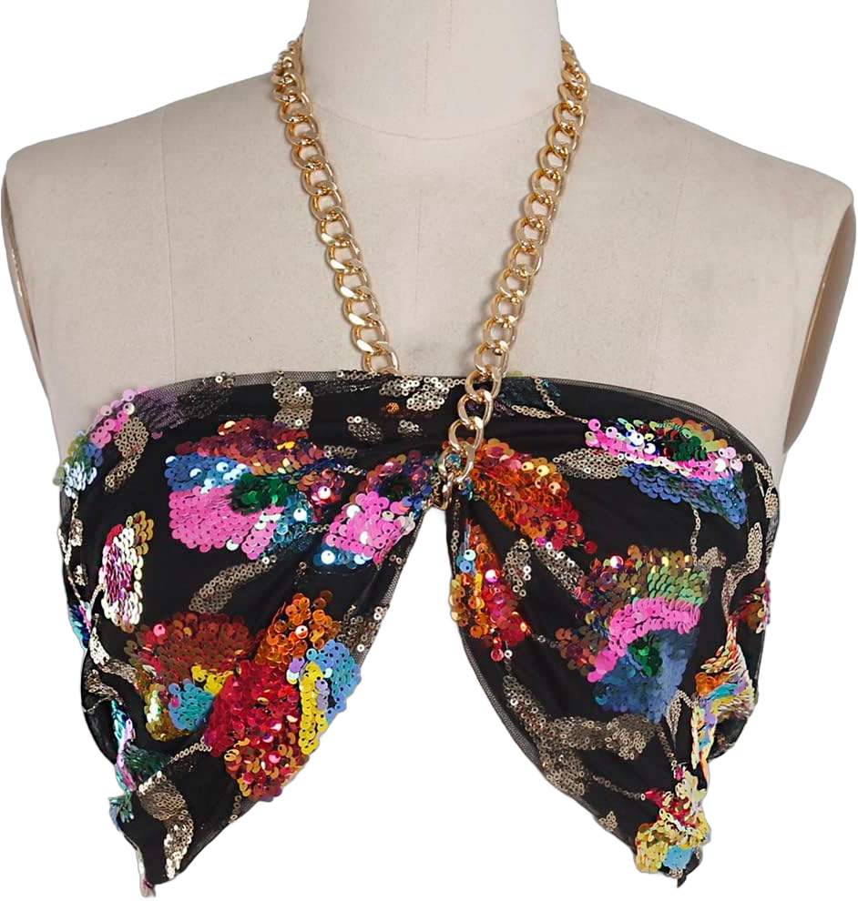 Halter Sequin Women Crop Tops