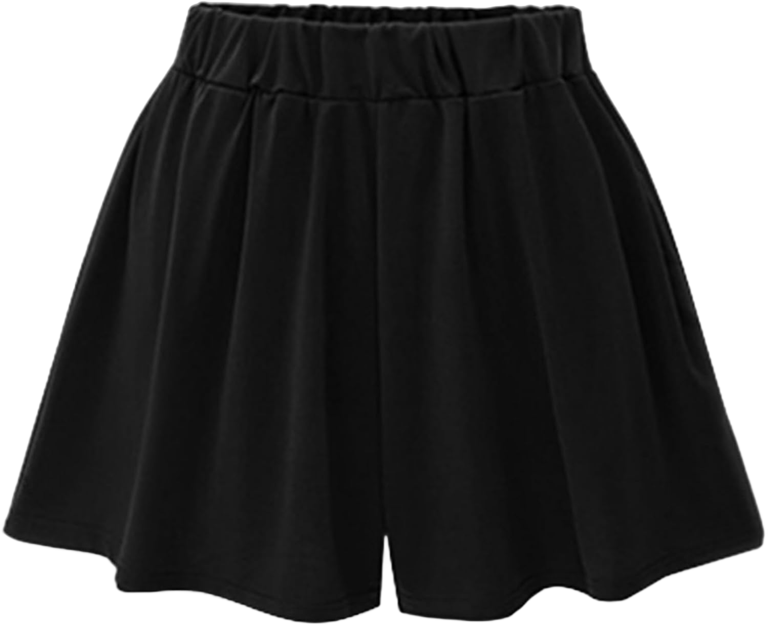 Women's Plus Size Wide Leg Classic High Waisted Solid Color Casual Culottes 2X Womens Tops New Like New Short 3X-Large Black