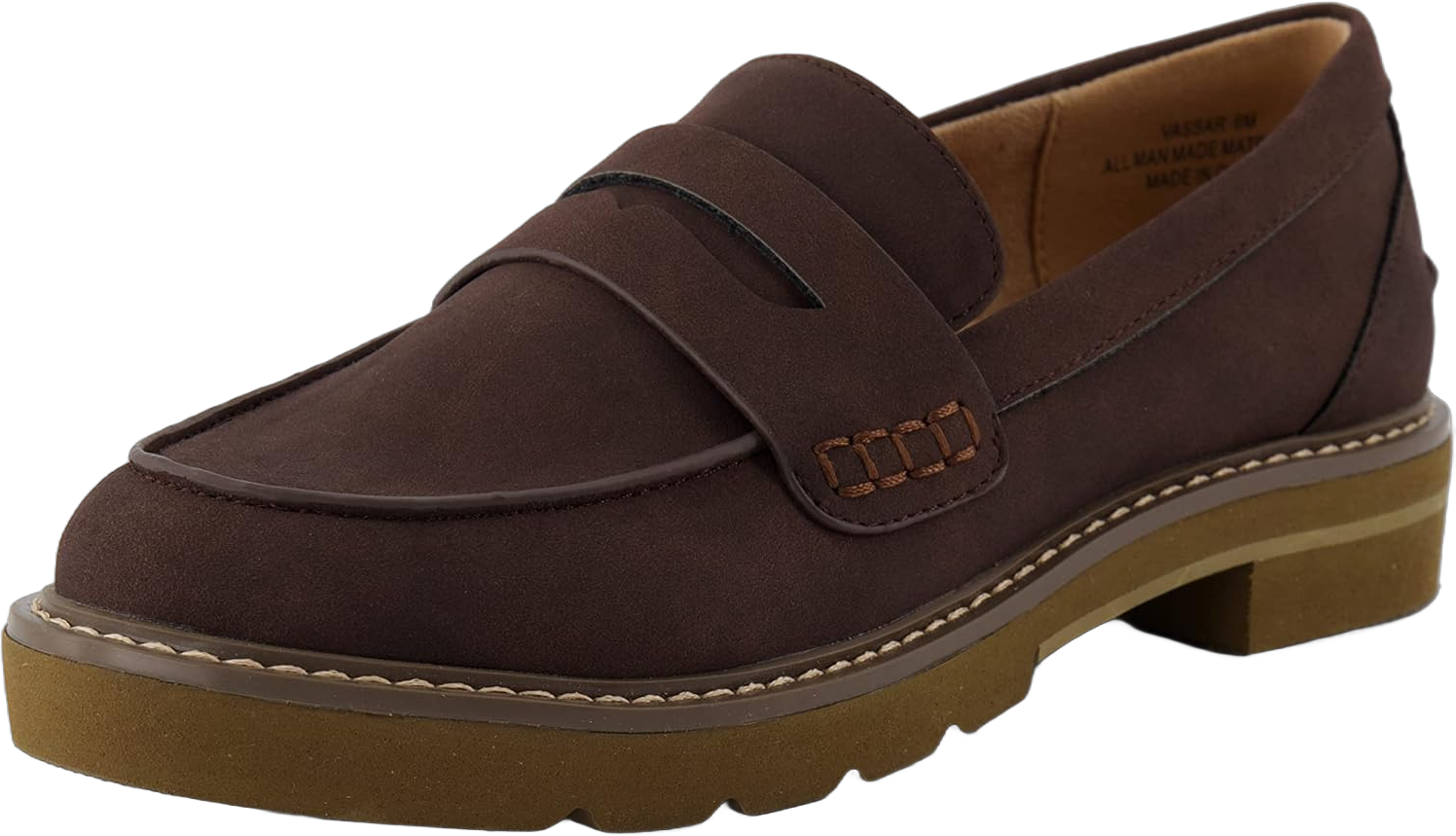CUSHIONAIRE Women's Vassar Slip on Loafer +Memory Foam, Wide Widths Available 7 Espresso