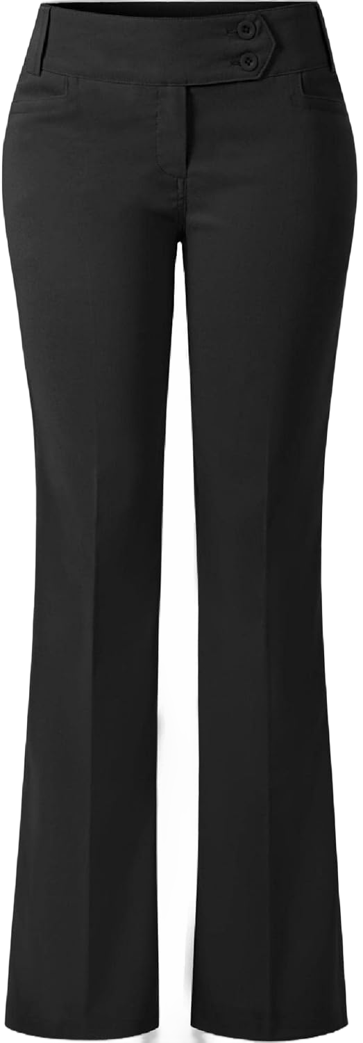 Design by Olivia Women's Ultra Stretch Comfy Millennium Bootcut Dress Pants Work Business Office Trousers 2X Black