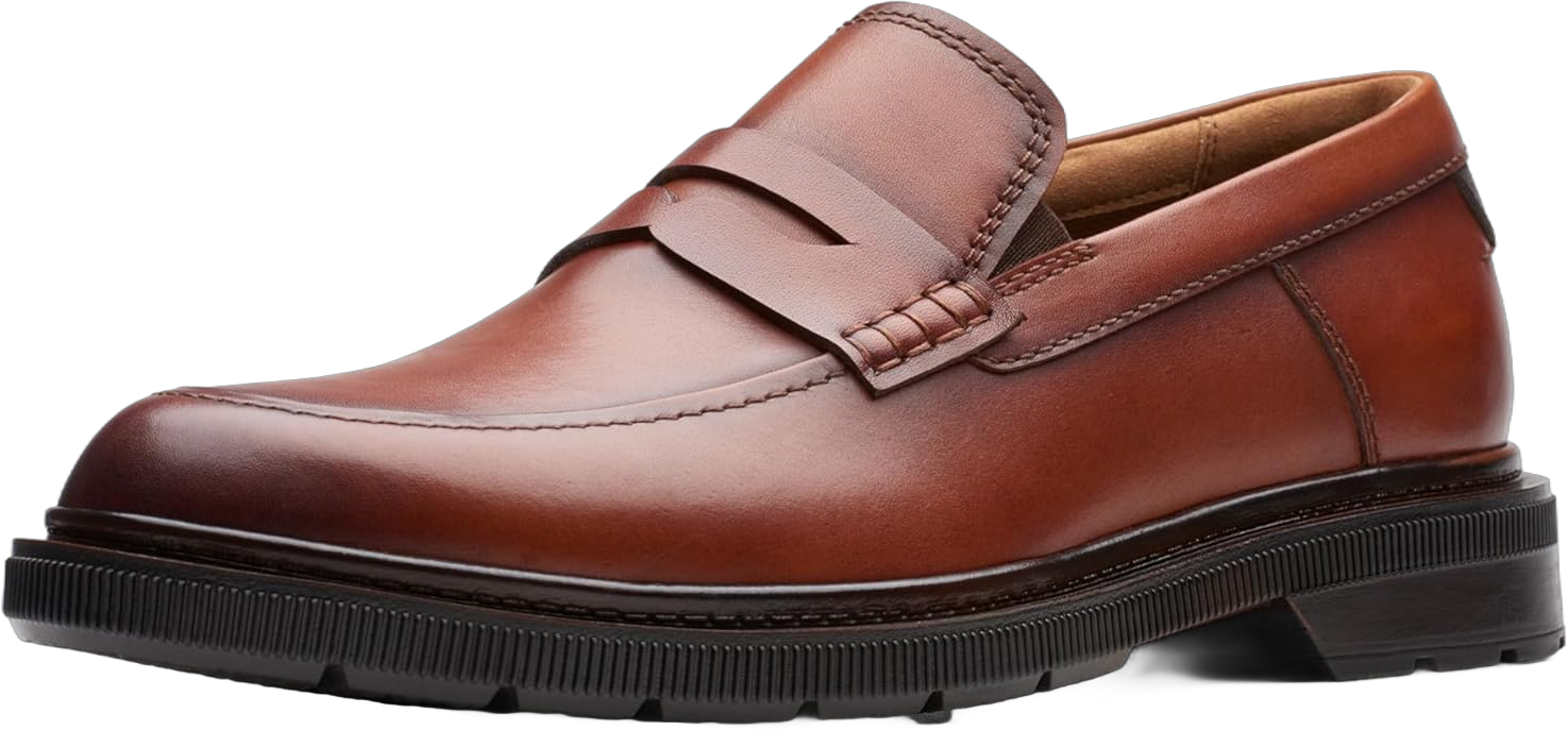 Clarks Men's Burchill Penny Loafer 10 Tan Leather