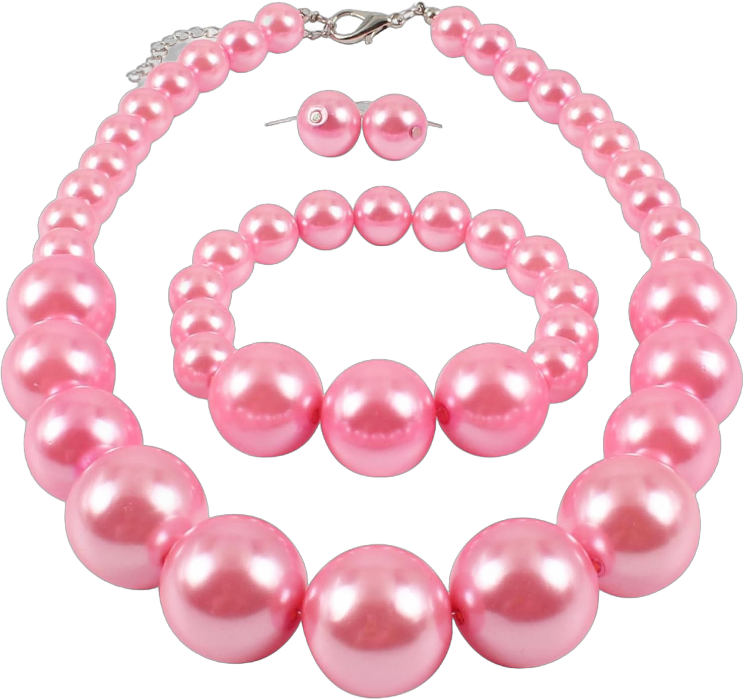 Pearl Necklaces for Women Chunky Pearl Necklace Big Pearl Necklace Statement Necklace Trendy Wedding Party Jewelry Accessories Christmas Stocking Stuffers D1:pearl jewelry set
