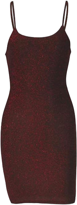 Women's Sexy Glitter Spagetti Straps Lace Up Back Bandage Bodycon Mini Club Party Dress Medium Wine Red