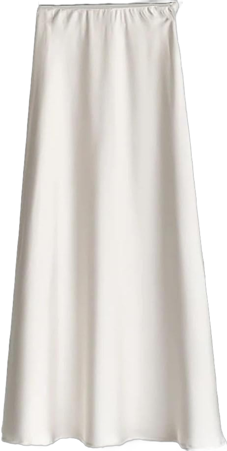 Women Draped Silky Satin Skirts Elegant Elastic High Waist A-Line Long Skirts Female Bodycon Bottoms X-Large Beige