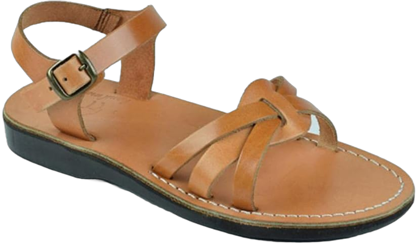 Miriam - Leather Slingback Buckle Sandal - Womens Sandals 6 Tan