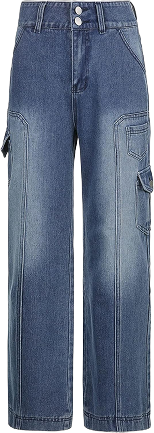 Faretumiya Wide Leg Baggy Jeans Women Casual Loose Mid Waist Denim Pants 90s Boyfriend Denim Bloomers Girlfriend Barrel Jeans