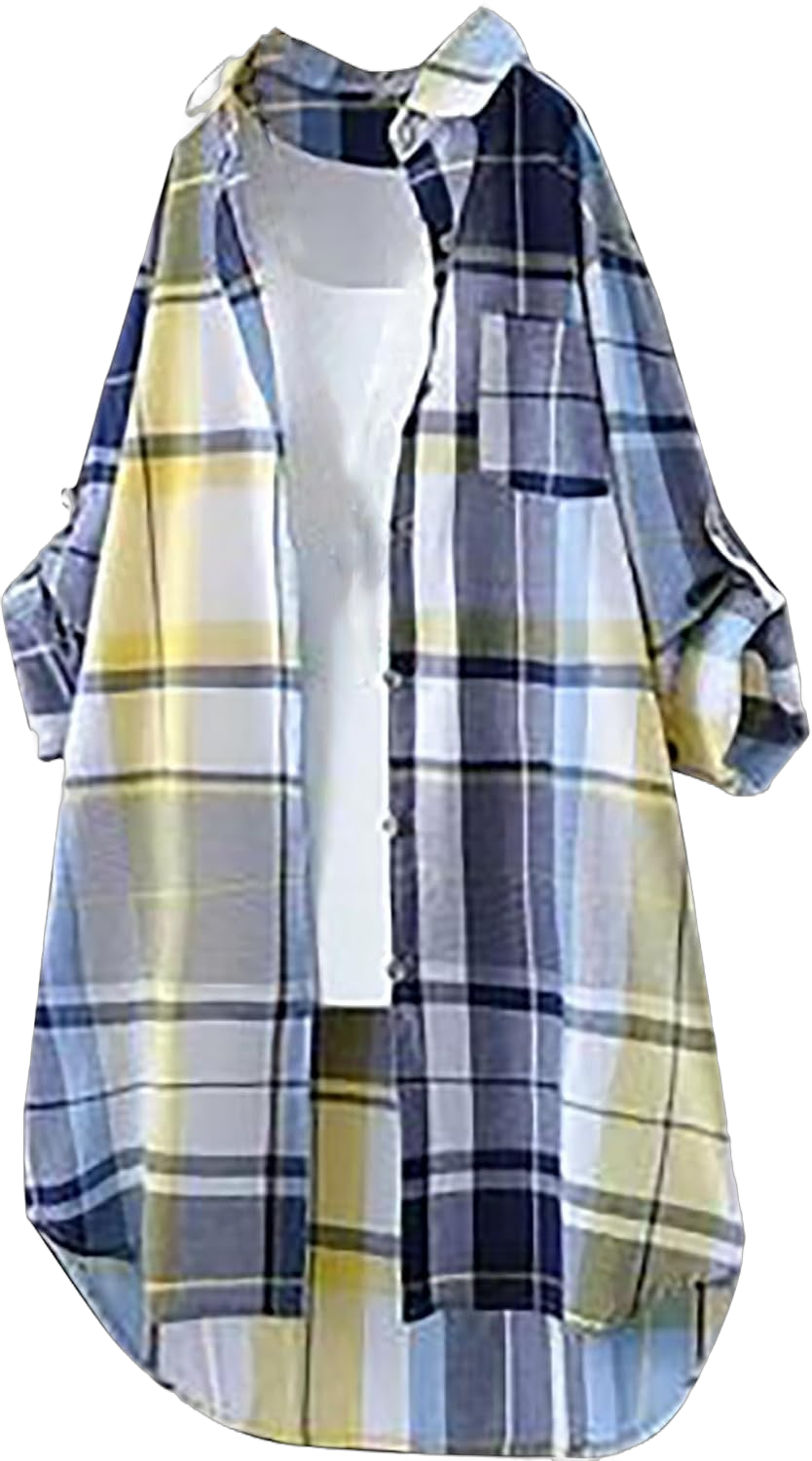 Plaid Shirts for Women 2024 Fall Long Sleeve Open Front Oversized Lightweight Shirts Loose Fit Comfy Flannel Shirt Ye2 #2 3X-Large