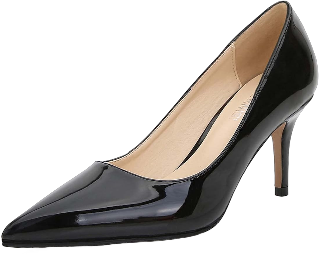 JOEupin Women's Stilettos High Heel Pumps Chic Classic Party Wedding Office Slip On Dress Pumps 7 Black