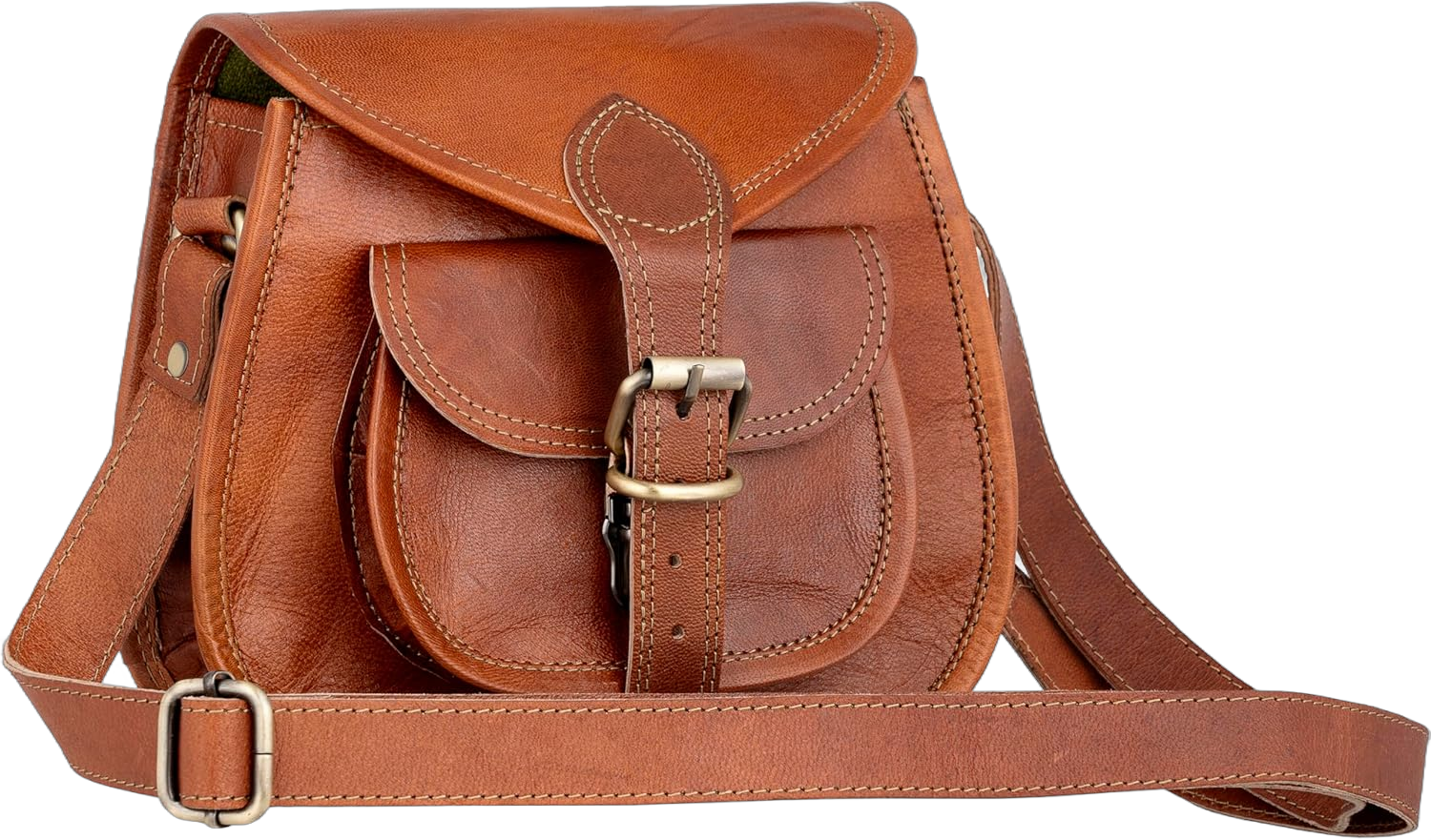 Women Crossbody Full Grain Leather Purse Handags Crossover Vintage Handmade Bags with Adjustable Strap