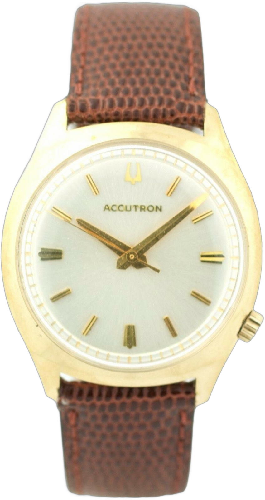 Vintage Bulova Accutron Gold Plated Silver Dial Tuning Fork Dress Men&#039;s Watch