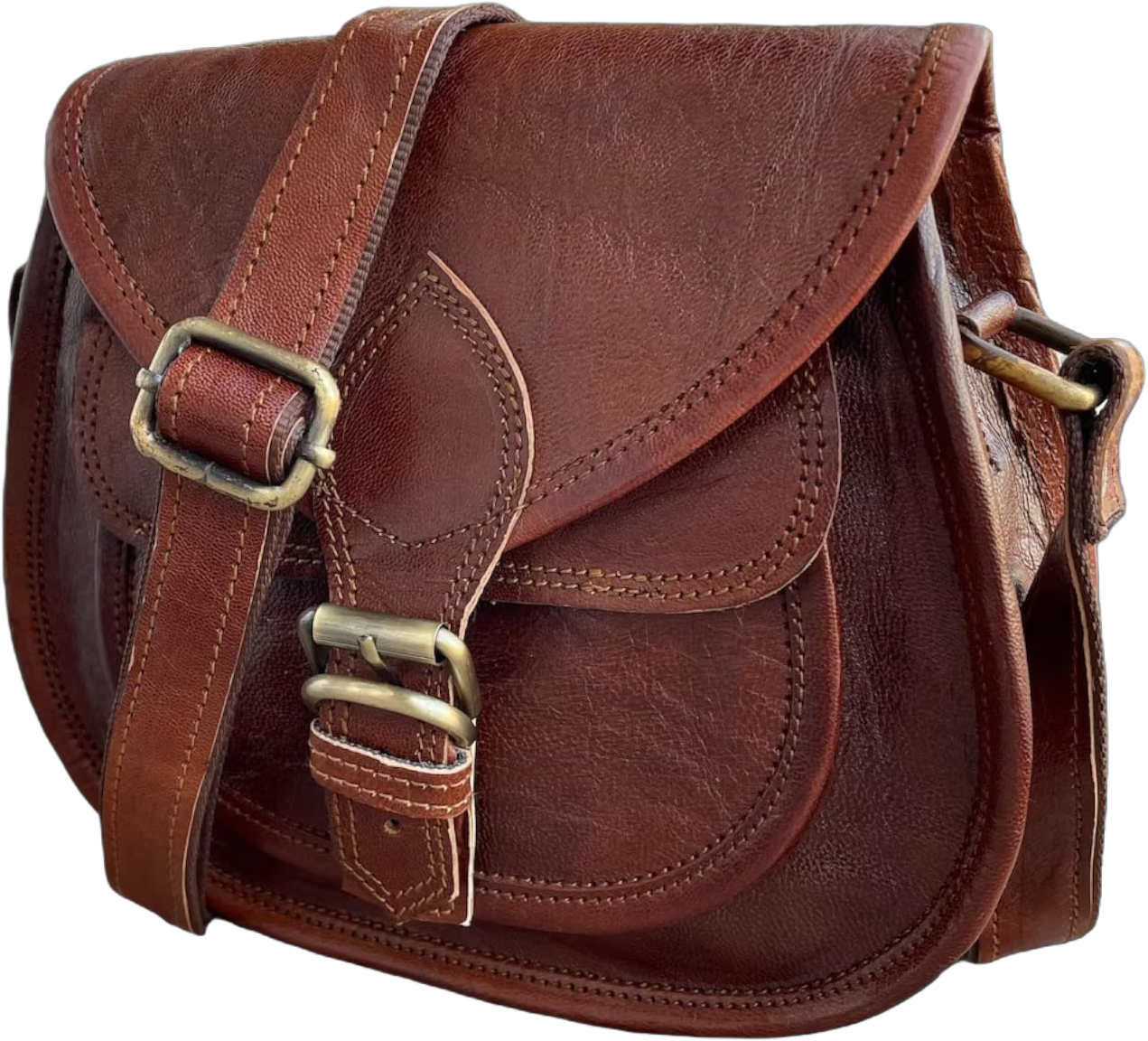 Leather Crossbody Bag for Women - Handmade Leather Saddle Bag Purse, Satchel, and Crossbody Purse | Gift for Women and Girls