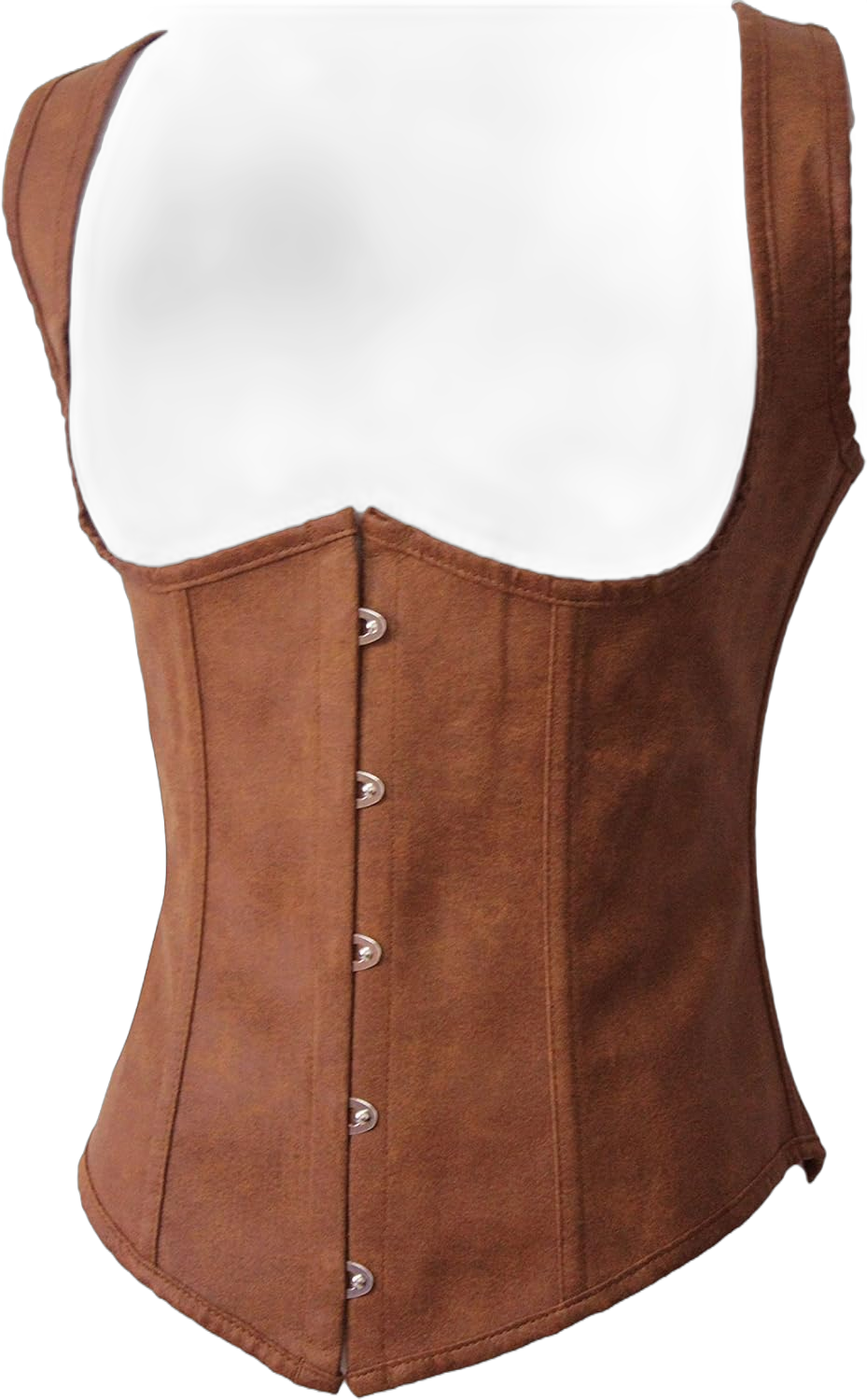 Alivila.Y Fashion Corset Womens Faux Leather Steampunk Corsets Victorian Bustier Top Large Brown