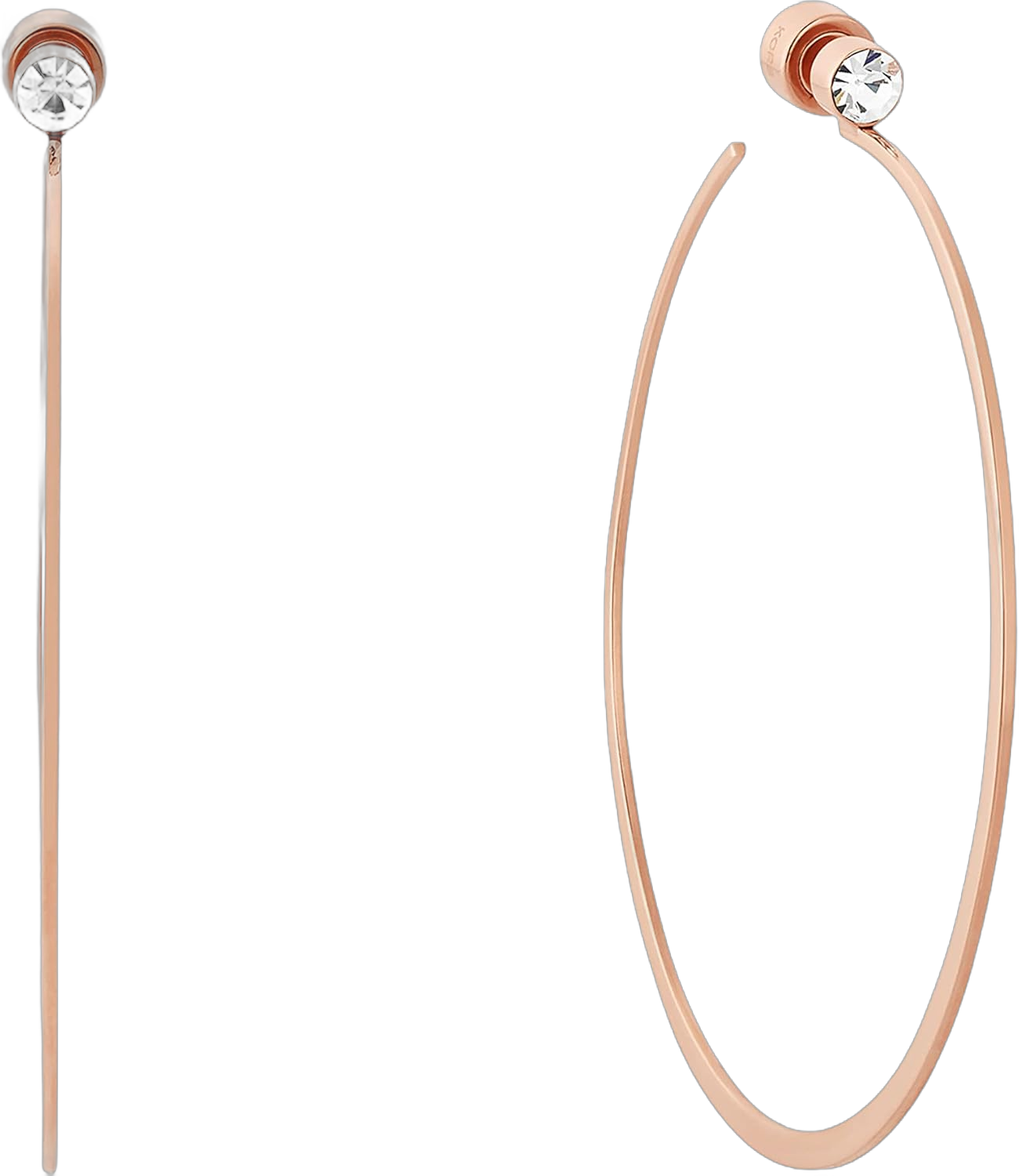 Michael Kors Gold-Tone Hoop Earrings for Women; Huggie Earrings for Women; Stainless Steel Earrings; Jewelry for Women Rose Gold Crystal Whisper