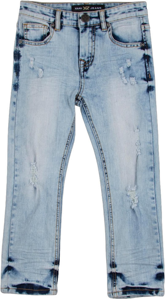 X RAY Little Boy's Light Washed Distressed Stretch Jeans in LT WASH DENIM Size 4