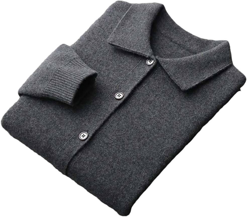 Men's Lapel Merino Wool Knit Cardigan Autumn Winter Thickened Long Sleeved Suit Shirt Sweater Jacket Large Dark Gray9