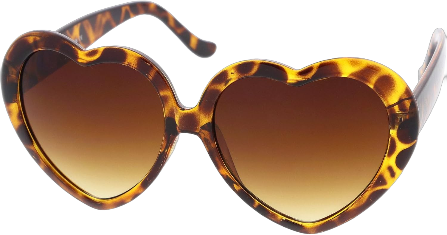 zeroUV Women's Oversize Gradient Lens Heart Sunglasses 55mm Tortoise / Amber 55 Millimeters