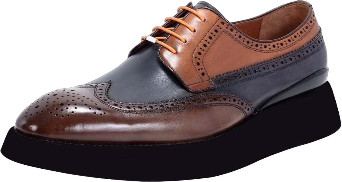 Men's Dress Shoes Men's Oxford Shoes Genuine Leather Cowhide Derby High Increasing Elevator Shoes Size 6-13.5 US 12 Hd-brown